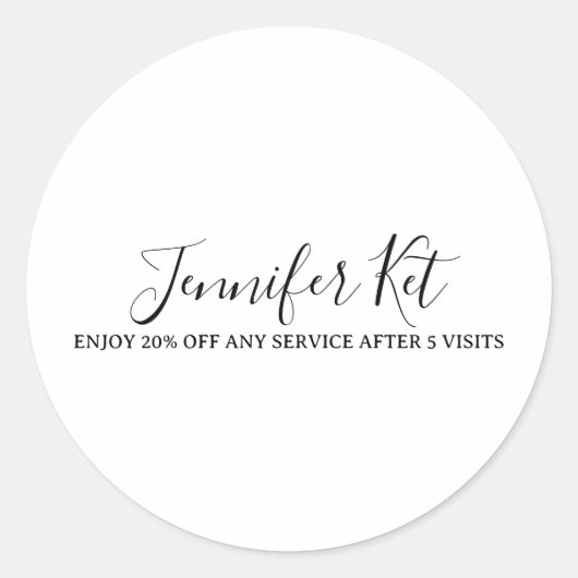 Salon spa business discount offer website visits a runder aufkleber (Vorderseite)