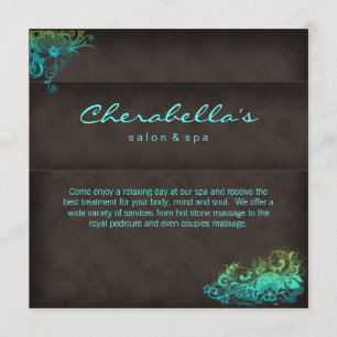 Salon-Spa-Einladung - Postkarte Turq blau grün