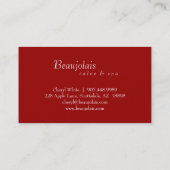 Salon Spa Massage Therapy Business Card Red Visitenkarte (Rückseite)