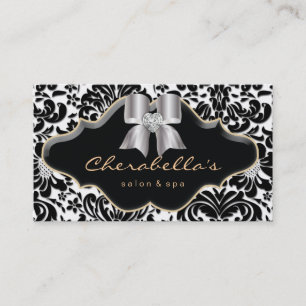 Salon Spa Visitenkarte Gold Juwel Bogen Damast