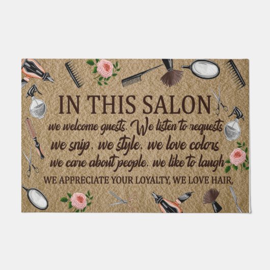 Salon Store Doormat, schöne Zitate Rug Fußmatte (Vorderseite)