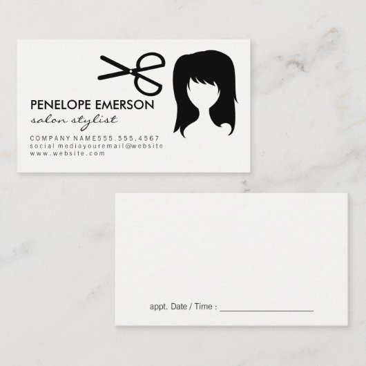 Salon Stylist Ernennung Terminkarte (Vorne/Hinten)