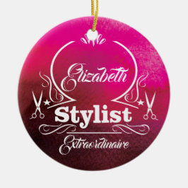 Salon-Stylist-Friseur-Monogramm-modernes Rosa Keramik Ornament