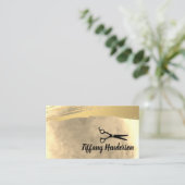 Salon-Stylist/Goldbrushed Visitenkarte (Stehend Vorderseite)