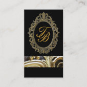 Salon Stylist Kosmetologe viktorianische Monogramm Visitenkarte (Vorderseite)