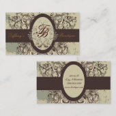 Salon Stylist Kosmetologe viktorianische Monogramm Visitenkarte (Vorne/Hinten)