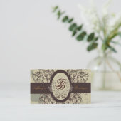 Salon Stylist Kosmetologe viktorianische Monogramm Visitenkarte (Stehend Vorderseite)