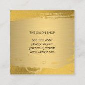 Salon Stylist Tools | Gold Brushed Gold Muster Quadratische Visitenkarte (Rückseite)