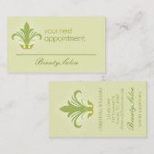 Salon-Termin, Beauty, Wellness-Center, grüne Visit Terminkarte (Vorne/Hinten)