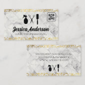 Salon Tools | Marmorfliesen | Gold-Speck Visitenkarte (Vorne/Hinten)