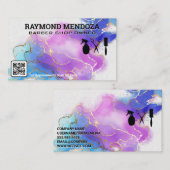 Salon Tools | QR-Code | Aquarellgoldfolie Visitenkarte (Vorne/Hinten)