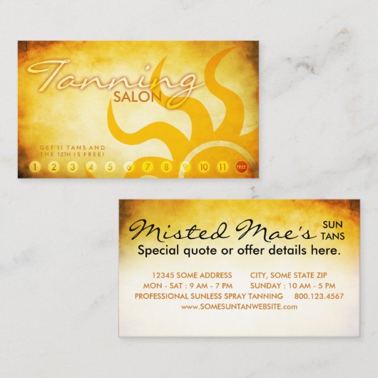 Salon-Treuekarte im Alter Treuekarte (Vorne/Hinten)