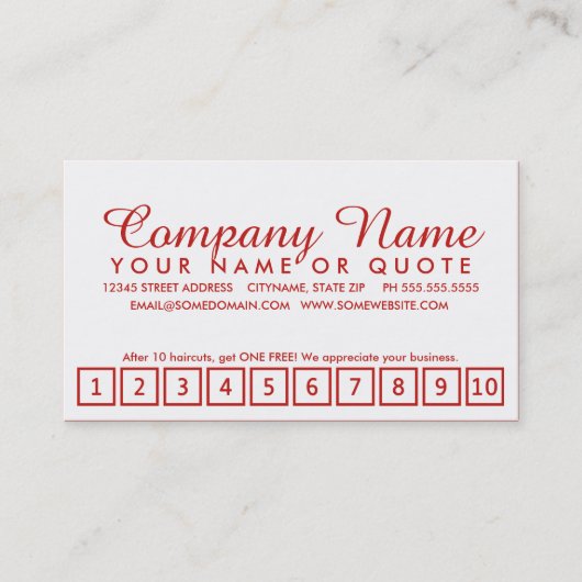 Salon-Treueprogramm: emo-Stil Treuekarte (Vorderseite)