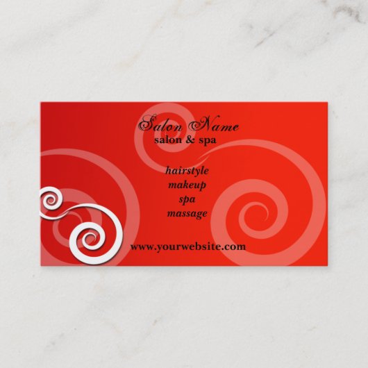 Salon-u. Wellness-Center-rote Geschäfts-Karten Visitenkarte (Vorderseite)
