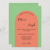 Salon und Lachs Moderne Hochzeitseinladung Einladung (Vorne/Hinten)