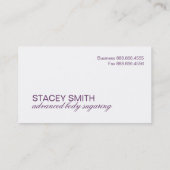 Salon und TagesWellness-Center-Geschäfts-Karte Visitenkarte (Rückseite)