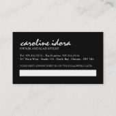 Salon-und Terminkarte (Rückseite)