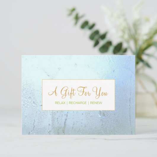 Salon und Wellness-Center Aqua Blue Glass Geschenk (Stehend Vorderseite)