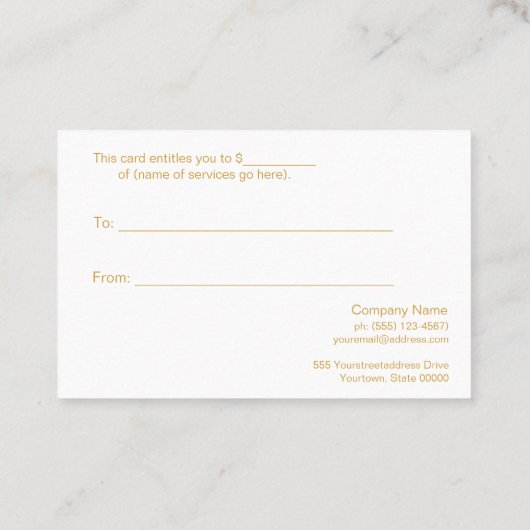 Salon und Wellness-Center Aqua Blue Glass Geschenk Visitenkarte (Rückseite)