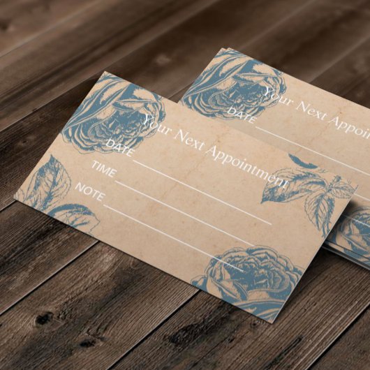 Salon Vintag Blue Rose Blumenernennung Terminkarte