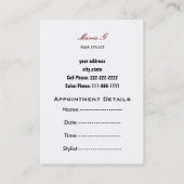 Salon-Visitenkarten Terminkarte (Rückseite)