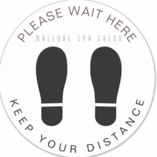 Salon Wait Hier Behalt dein Distance Floor Sticker