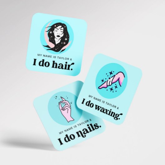 Salon Waxing Modern Retro Quadratische Visitenkarte