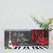 Salon Weihnachtsgeschenk Zertifikat Eiffelturm Ros (Stehend Vorderseite)