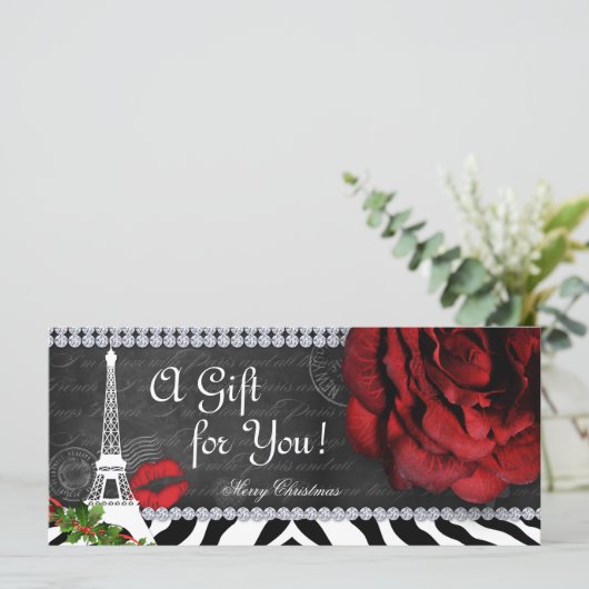 Salon Weihnachtsgeschenk Zertifikat Eiffelturm Ros (Stehend Vorderseite)