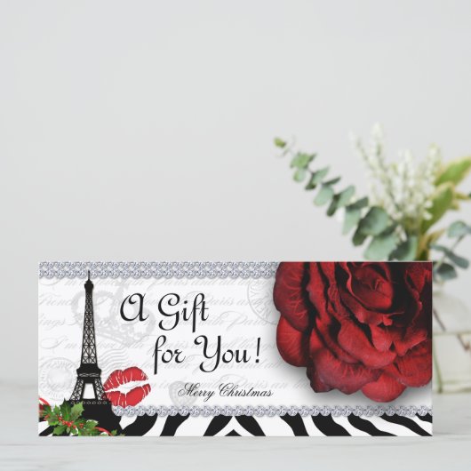 Salon Weihnachtsgeschenk Zertifikat Eiffelturm Ros (Stehend Vorderseite)