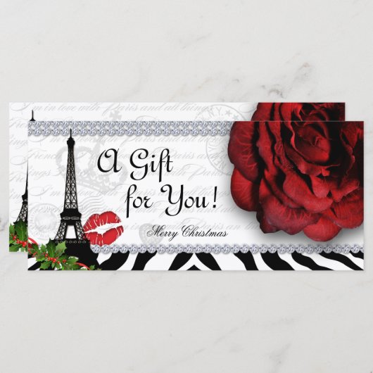 Salon Weihnachtsgeschenk Zertifikat Eiffelturm Ros (Vorne/Hinten)