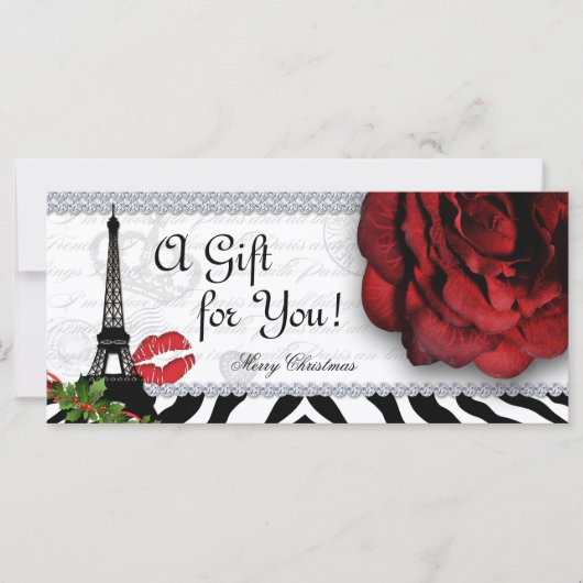 Salon Weihnachtsgeschenk Zertifikat Eiffelturm Ros (Vorderseite)