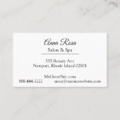 ~ Salon & Wellness-Center Abstrakt Blue Artistic G Visitenkarte (Rückseite)