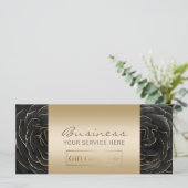 Salon Wellness-Center Black & Gold Floral Geschenk (Stehend Vorderseite)