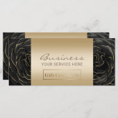 Salon Wellness-Center Black & Gold Floral Geschenk (Vorne/Hinten)