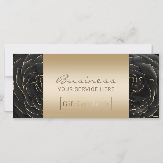 Salon Wellness-Center Black & Gold Floral Geschenk (Vorderseite)