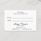 ** Salon & Wellness-Center Blue Chic Abstrakt Arti Terminkarte (Rückseite)