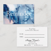 ** Salon & Wellness-Center Blue Chic Abstrakt Arti Terminkarte (Vorne/Hinten)