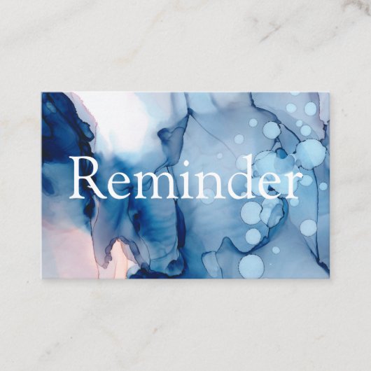 ** Salon & Wellness-Center Blue Chic Abstrakt Arti Terminkarte (Vorderseite)