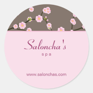 Salon Wellness-Center Blütenkirschblüte Rosa Aufkl Runder Aufkleber