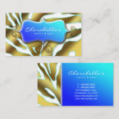 Salon Wellness-Center Business Card Retro Zebra Se Visitenkarte (Vorne/Hinten)