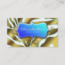 Salon Wellness-Center Business Card Retro Zebra Se