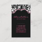 Salon Wellness-Center Business Card Rosa Damask Visitenkarte (Rückseite)