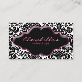 Salon Wellness-Center Business Card Rosa Damask Visitenkarte