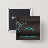Salon Wellness-Center Butterfly Name Tag Taste Bro Button (Vorne & Hinten)