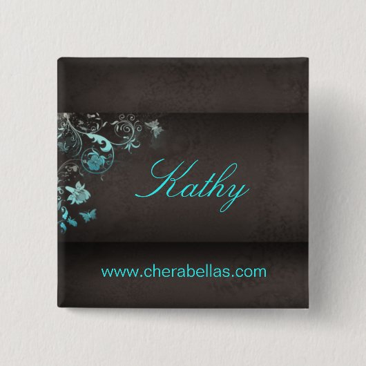 Salon Wellness-Center Butterfly Name Tag Taste Bro Button (Vorderseite)