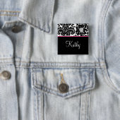 Salon Wellness-Center Damask Name Tag Taste Brooch Button (Beispiel)