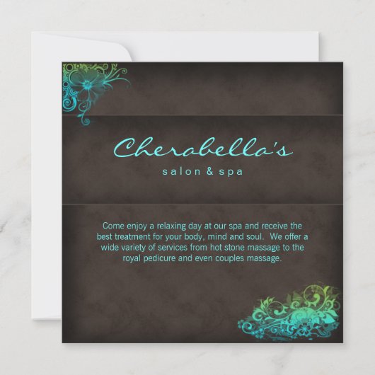 Salon Wellness-Center Einladung - Postcard Turq bl (Vorderseite)