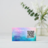 Salon Wellness-Center Eleganter moderner Logo QR C Visitenkarte (Stehend Vorderseite)