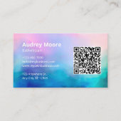Salon Wellness-Center Eleganter moderner Logo QR C Visitenkarte (Vorderseite)